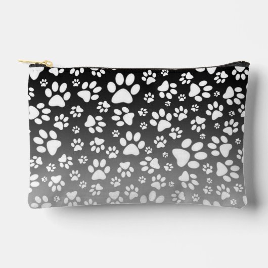 グラデーション背景の白いパターンの手 アクセサリーポーチ (正面)