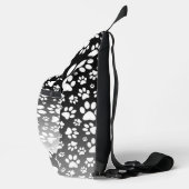 グラデーション背景の白いパターンの手 スリングバッグ (右)