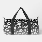 グラデーション背景の白いパターンの手 ダッフルバッグ (正面)