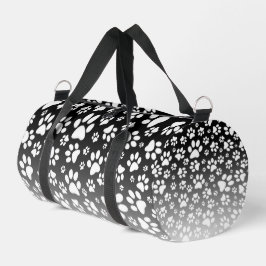 グラデーション背景の白いパターンの手 ダッフルバッグ