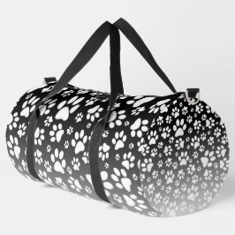 グラデーション背景の白いパターンの手 ダッフルバッグ