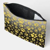 グラデーション背景の金ゴールドメタルパターンマウス アクセサリーポーチ (見開き)