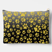 グラデーション背景の金ゴールドメタルパターンマウス アクセサリーポーチ (裏面)