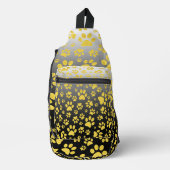 グラデーション背景の金ゴールドメタルパターンマウス スリングバッグ (正面)