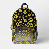 グラデーション背景の金ゴールドメタルパターンマウス プリントバックパック (正面)