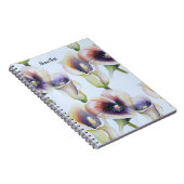 グラデーション色の水彩カラユリ ノートブック (右側)