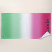 グラデーション色性的プライドフラグ ビーチタオル (正面)