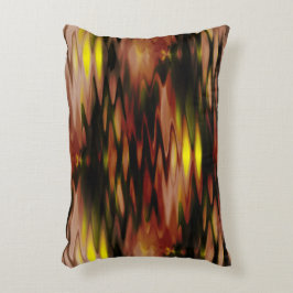 グラデーション茶色から黄色の形成抽象芸術ジグザグ アクセントクッション