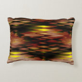 グラデーション茶色から黄色の形成抽象芸術ジグザグ アクセントクッション (裏面)