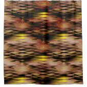 グラデーション茶色から黄色の形成抽象芸術ジグザグ シャワーカーテン (正面)