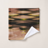 グラデーション茶色から黄色の形成抽象芸術ジグザグ バスタオルセット (ウォッシュタオル)