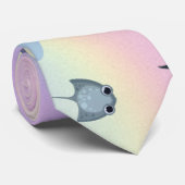 グラデーション虹のかわいい魚のシールレイクジラ ネクタイ (ロール)