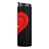 グラデーション赤い愛ハート+あなたの背景。&アイディア タンブラー (回転右)