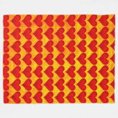 グラデーション赤い愛ハート+あなたの背景。&アイディア フリースブランケット (正面(横))