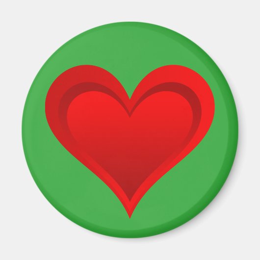 グラデーション赤い愛ハート+あなたの背景。&アイディア マグネット (正面)