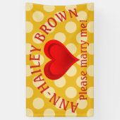 グラデーション赤い愛ハート+あなたの背景。&アイディア 横断幕 (縦)