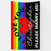 グラデーション赤い愛ハート+あなたの背景。&アイディア 横断幕 (縦)