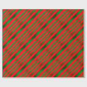 グラデーション赤と緑のストライプ ラッピングペーパー (フラット)