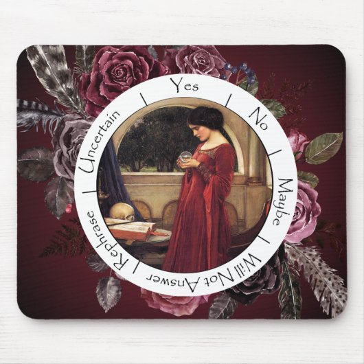 グラデーション赤と黒の花振り子板 マウスパッド (正面)