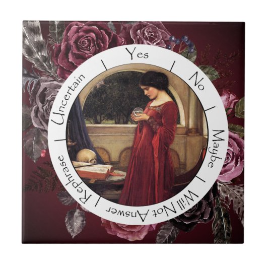 グラデーション赤と黒の花振り子 タイル (正面)