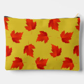 グラデーション赤のドライ葉名前をカスタムする黄色 アクセサリーポーチ (裏面)