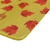 グラデーション赤のドライ葉名前をカスタムする黄色 カッティングボード (角)