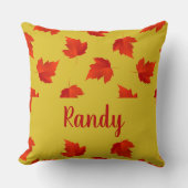 グラデーション赤のドライ葉名前をカスタムする黄色 クッション (正面)