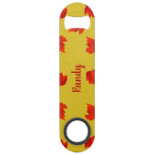 グラデーション赤のドライ葉名前をカスタムする黄色 スピード栓抜き (正面)