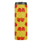 グラデーション赤のドライ葉名前をカスタムする黄色 タンブラー (裏面)