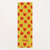 グラデーション赤のドライ葉名前をカスタムする黄色 ヨガマット (正面)