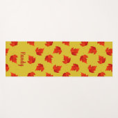 グラデーション赤のドライ葉名前をカスタムする黄色 ヨガマット (正面(横))