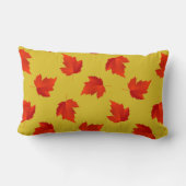 グラデーション赤のドライ葉名前をカスタムする黄色 ランバークッション (裏面)