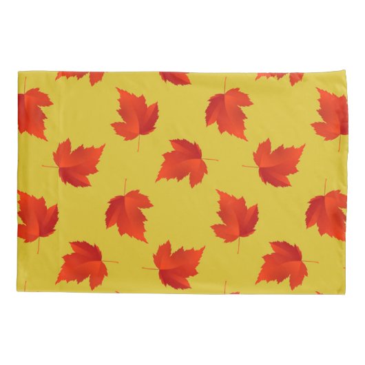 グラデーション赤のドライ葉名前をカスタムする黄色 枕カバー (裏面)