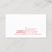 グラデーション赤の美しい花 名刺 (裏面)