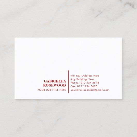 グラデーション赤の美しい花 名刺 (裏面)