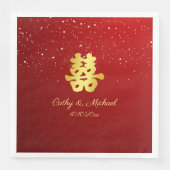 グラデーション赤中国のの雪結婚片 (正面)