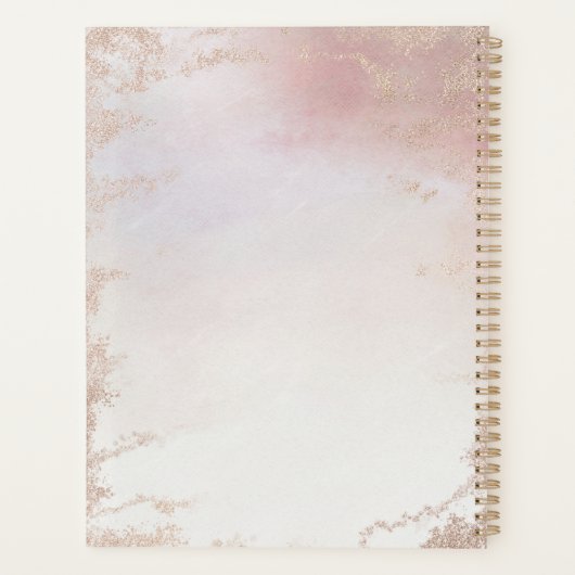 グラデーション赤面ピンクフロステッド箔ウォーター結婚カラー プランナー手帳 (裏面)