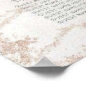 グラデーション赤面ピンクフロスト結婚のテーブル座席表 ポスター (角)