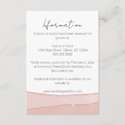 グラデーション赤面ピ結婚ンク エンクロージャーカード (正面)