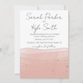 グラデーション赤面ピ結婚ンク 招待状 (正面)