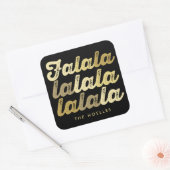 グラデーション金ゴールドファララはっきりしたスクモダンリ スクエアシール (封筒)