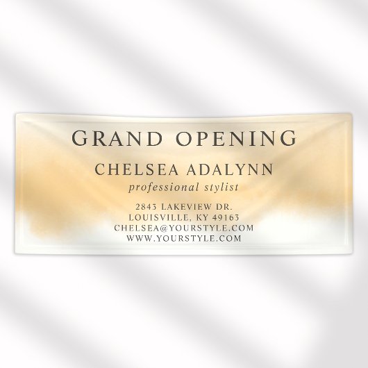 グラデーション金ゴールド水彩ミニマリストビジネスバナー 横断幕