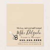 グラデーション鍵ホーム営業ブローカーベージュ名刺 名刺 (外部フラット)