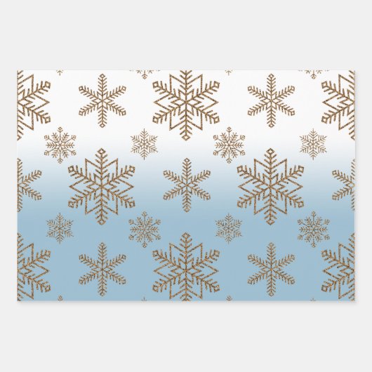 グラデーション雪片   ラッピングペーパーシート (正面)