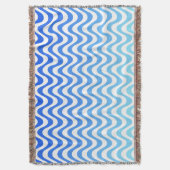 グラデーション青い波 スローブランケット (正面縦)