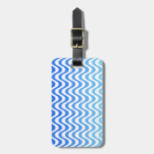 グラデーション青い波 ラゲッジタグ (正面縦)