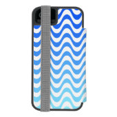 グラデーション青い波 INCIPIO iPhoneウォレットケース (フォリオ裏面)