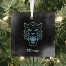 グラデーション青い虎のシルエットモノグラム