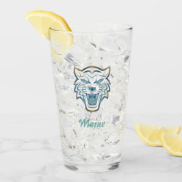 グラデーション青い虎のシルエットモノグラム タンブラーグラス
