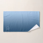 グラデーション青(モノグラムカスタム付き) バスタオルセット (ハンドタオル)